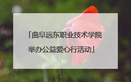 曲阜远东职业技术学院举办公益爱心行活动