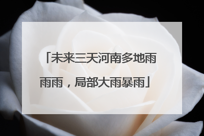 未来三天河南多地雨雨雨，局部大雨暴雨