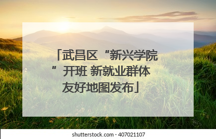 武昌区“新兴学院”开班 新就业群体友好地图发布
