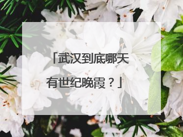 武汉到底哪天有世纪晚霞？