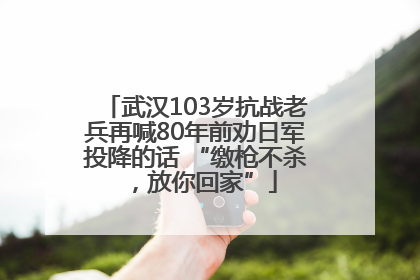 武汉103岁抗战老兵再喊80年前劝日军投降的话 “缴枪不杀，放你回家”