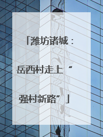 潍坊诸城：岳西村走上“强村新路”