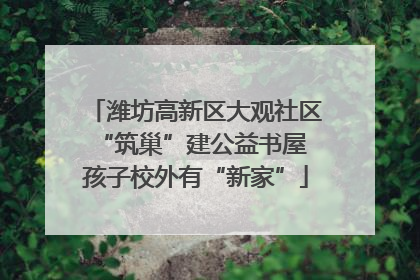 潍坊高新区大观社区“筑巢”建公益书屋 孩子校外有“新家”