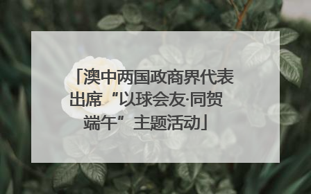 澳中两国政商界代表出席“以球会友·同贺端午”主题活动