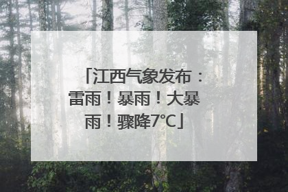 江西气象发布：雷雨！暴雨！大暴雨！骤降7℃