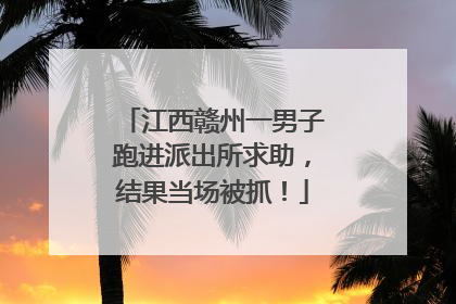 江西赣州一男子跑进派出所求助，结果当场被抓！