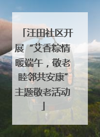 汪田社区开展“艾香粽情暖端午，敬老睦邻共安康”主题敬老活动