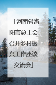 河南省洛阳市总工会召开乡村振兴工作座谈交流会