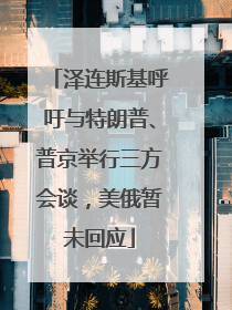 泽连斯基呼吁与特朗普、普京举行三方会谈，美俄暂未回应