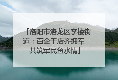 洛阳市洛龙区李楼街道：百企千店齐拥军 共筑军民鱼水情