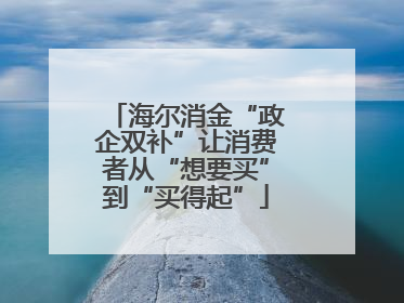 海尔消金“政企双补”让消费者从“想要买”到“买得起”