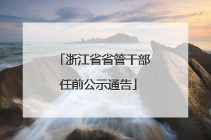 浙江省省管干部任前公示通告