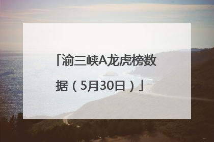 渝三峡A龙虎榜数据（5月30日）