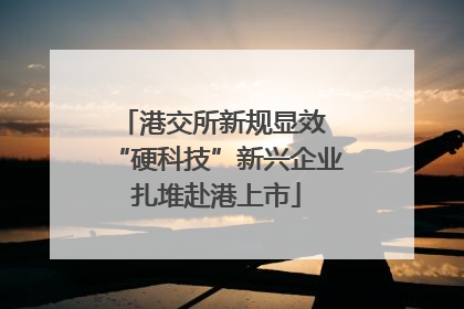 港交所新规显效 “硬科技”新兴企业扎堆赴港上市