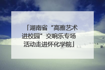 湖南省“高雅艺术进校园”交响乐专场活动走进怀化学院