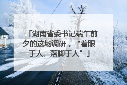 湖南省委书记端午前夕的这场调研，“着眼于人、落脚于人”