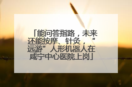能问答指路，未来还能按摩、针灸，“远游”人形机器人在咸宁中心医院上岗
