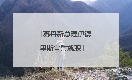 苏丹新总理伊德里斯宣誓就职