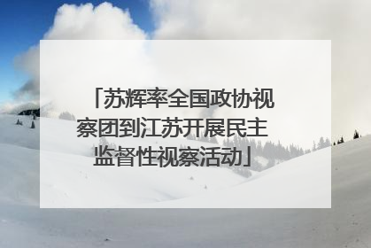 苏辉率全国政协视察团到江苏开展民主监督性视察活动