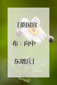 英国宣布：向中东增兵