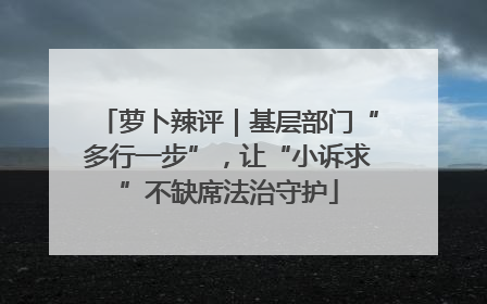 萝卜辣评｜基层部门“多行一步”，让“小诉求”不缺席法治守护