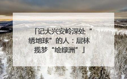 记大兴安岭深处“绣地球”的人：层林揽梦“绘绿洲”