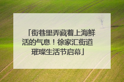 街巷里弄藏着上海鲜活的气息！徐家汇街道璀璨生活节启幕