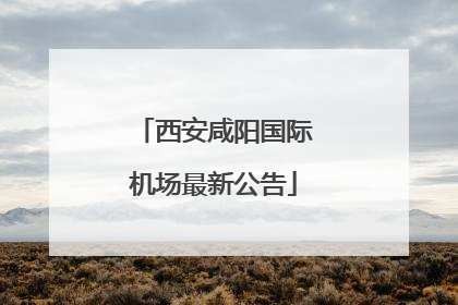 西安咸阳国际机场最新公告