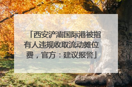 西安浐灞国际港被指有人违规收取流动摊位费，官方：建议报警