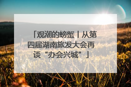 观潮的螃蟹丨从第四届湖南旅发大会再谈“办会兴城”
