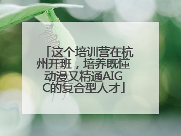这个培训营在杭州开班，培养既懂动漫又精通AIGC的复合型人才