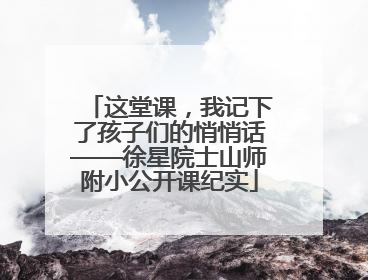 这堂课，我记下了孩子们的悄悄话——徐星院士山师附小公开课纪实