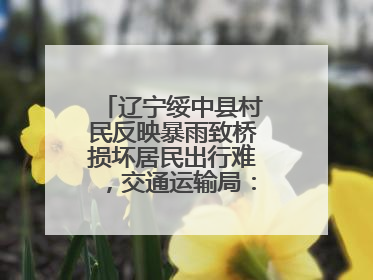 辽宁绥中县村民反映暴雨致桥损坏居民出行难，交通运输局：保证处理好