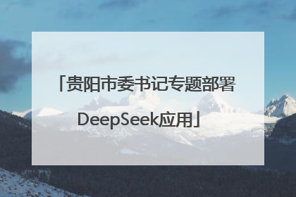 贵阳市委书记专题部署DeepSeek应用