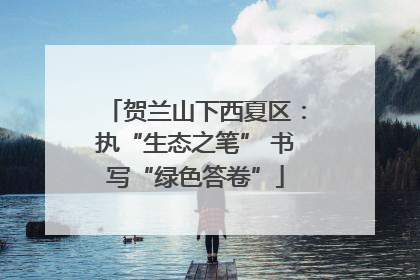 贺兰山下西夏区：执“生态之笔” 书写“绿色答卷”