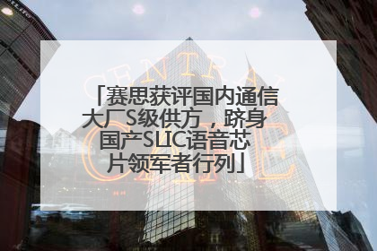 赛思获评国内通信大厂S级供方，跻身国产SLIC语音芯片领军者行列