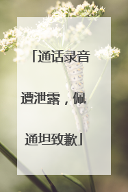 通话录音遭泄露，佩通坦致歉