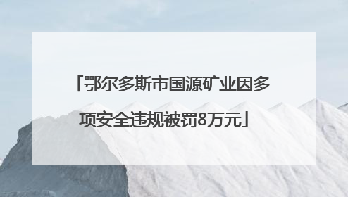 鄂尔多斯市国源矿业因多项安全违规被罚8万元