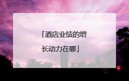 酒店业绩的增长动力在哪