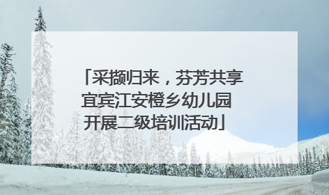 采撷归来，芬芳共享 宜宾江安橙乡幼儿园开展二级培训活动
