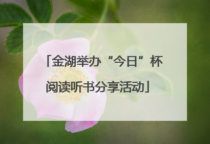 金湖举办“今日”杯阅读听书分享活动
