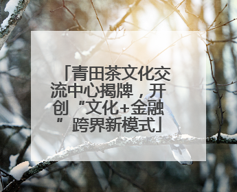 青田茶文化交流中心揭牌，开创“文化+金融”跨界新模式
