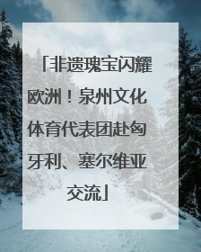 非遗瑰宝闪耀欧洲！泉州文化体育代表团赴匈牙利、塞尔维亚交流