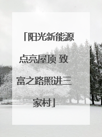 阳光新能源点亮屋顶 致富之路照进三家村