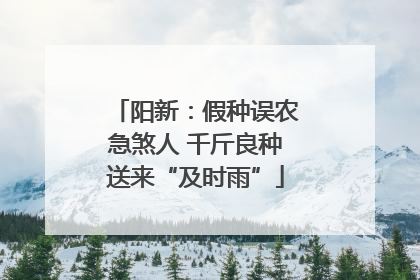 阳新：假种误农急煞人 千斤良种送来“及时雨”
