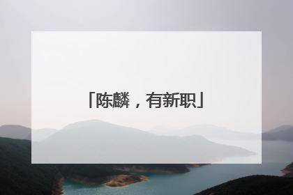 陈麟，有新职