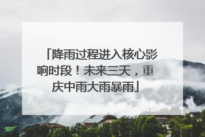 降雨过程进入核心影响时段！未来三天，重庆中雨大雨暴雨