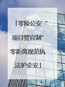 零陵公安“项目警官制”零距离规范执法护企安
