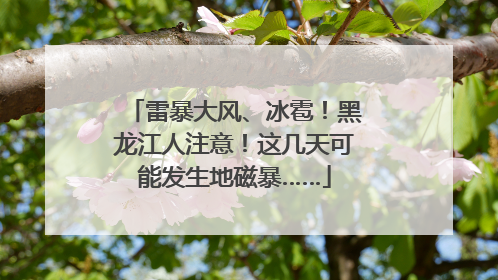 雷暴大风、冰雹！黑龙江人注意！这几天可能发生地磁暴……