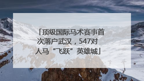 顶级国际马术赛事首次落户武汉，547对人马“飞跃”英雄城